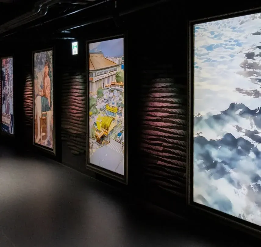大阪萬博 TW 館 AI 藝廊的發光展示框